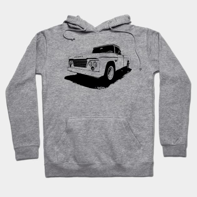 1965 Dodge D-100 Sweptline - stylized on light background Hoodie by mal_photography